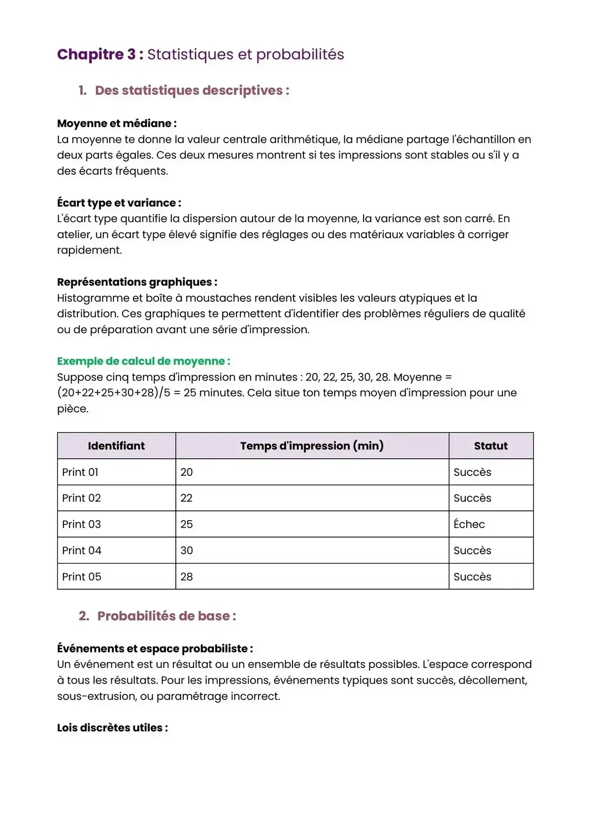 Example Fiche de Révision Bac Pro MP3D